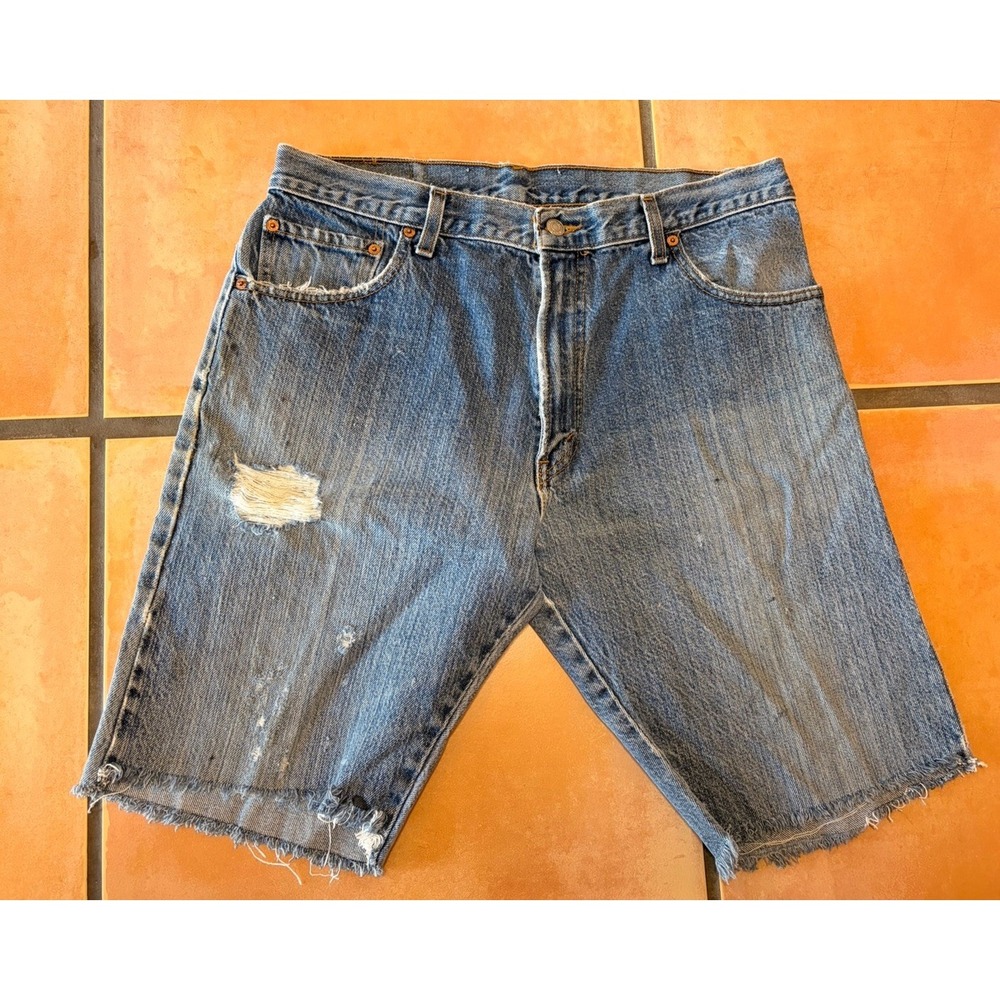 Y2K Levi's 517 Cut Off Jean Shorts Jorts Mens Size 36 Distressed
